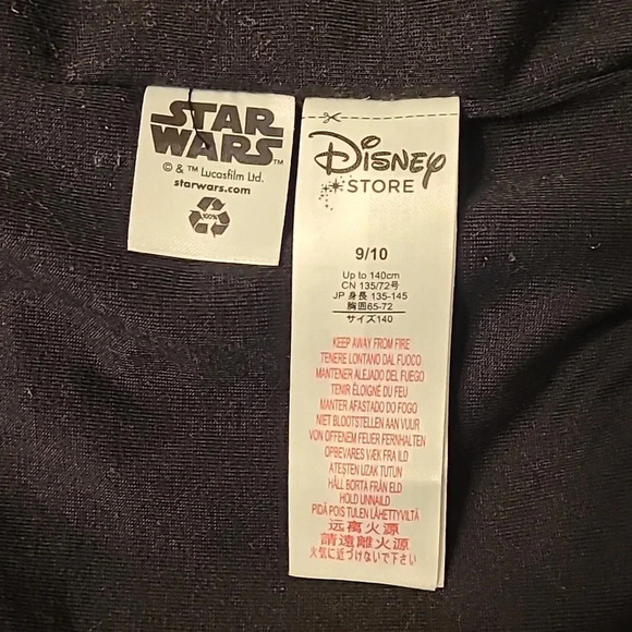 Disney Store Star Wars boys zip-up raincoat Darth Vader embroidery black LOT G - Picture 10 of 14